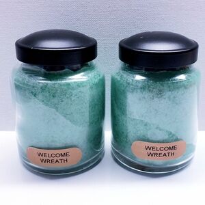 WELCOME WREATH - A Cheerful Giver Baby Jar Single Wick Candle, 6 oz (2 pcs)